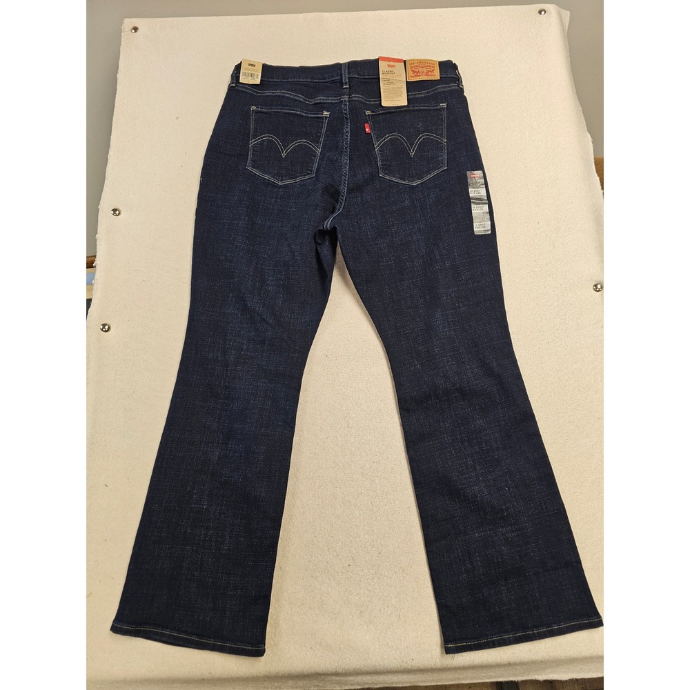 Levis Classic Bootcut Jeans Womens 16 Short W33 L30 Dark Wash Stretch NEW